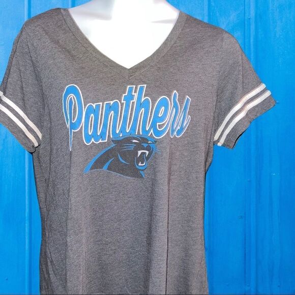 NFL Carolina Panthers gray vneck top - Picture 1 of 5